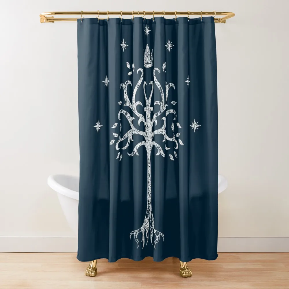 

Занавеска для душа с гербом белого дерева, декор для ванной комнаты, забавный душ, роскошный душ для ванной комнаты, современные душевые занавески для ванной комнаты