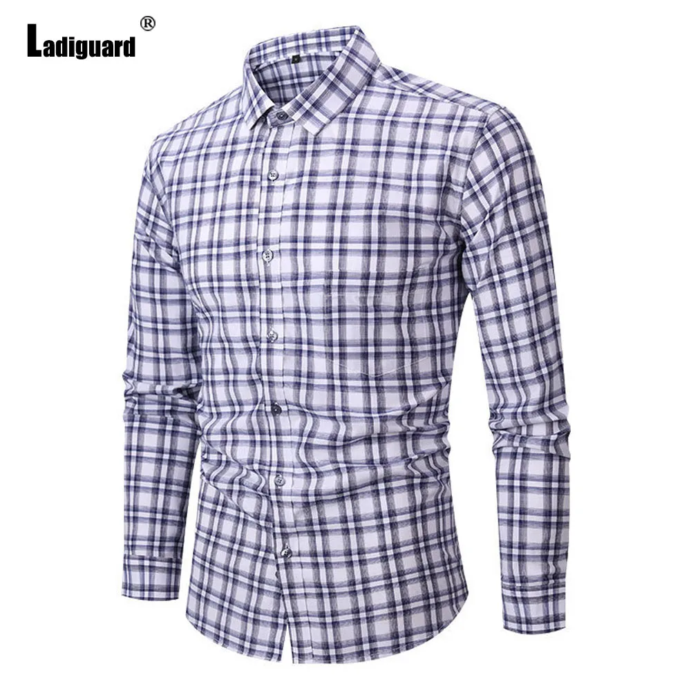 Men Long Sleeves Basic Shirt Clothing 2025 Spring Fashion Open Stitch Tops Long Sleeve Plaid Blouse Mens Casual Daily Shirts New