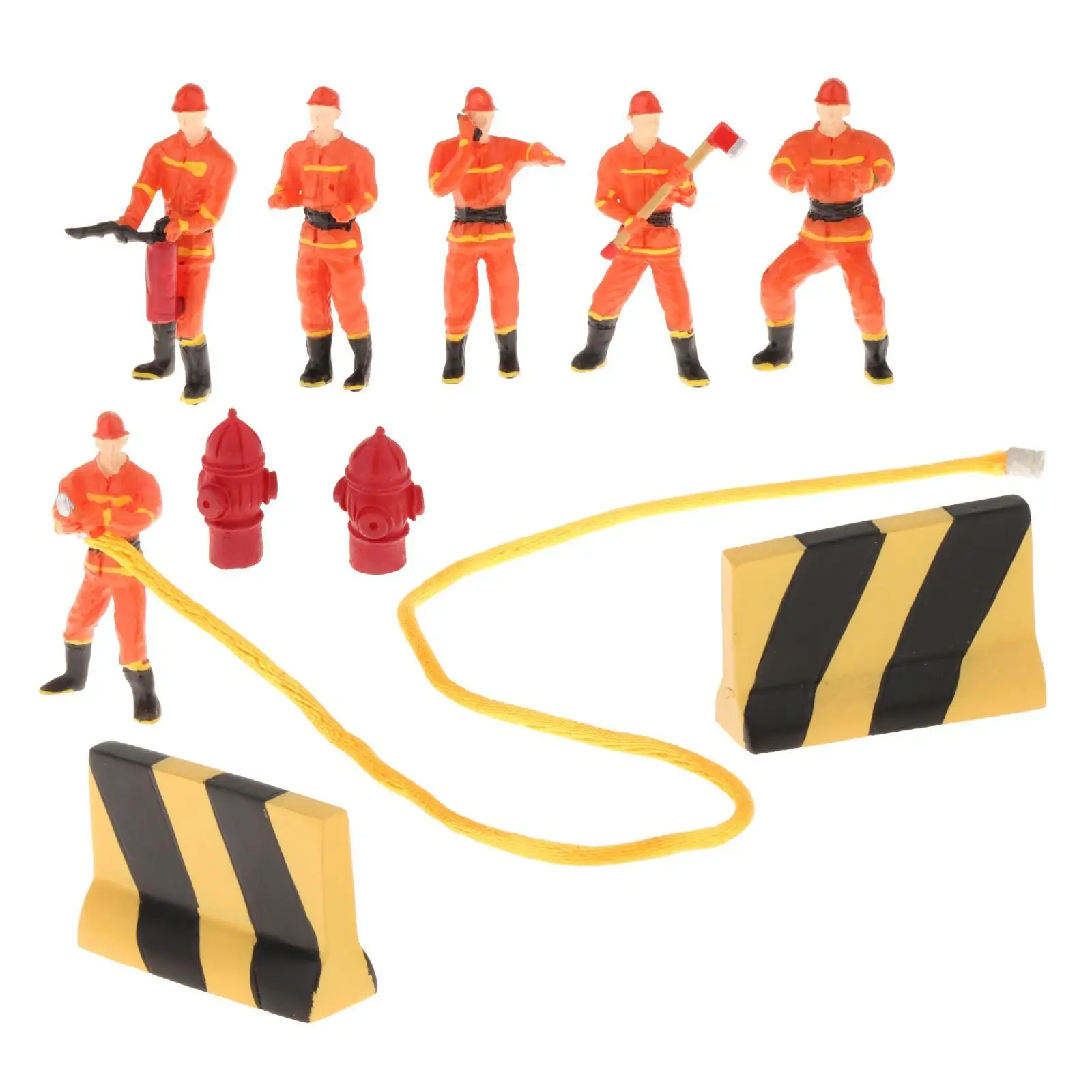 Miniature Firefighter Figures 1:50 Scale Diorama Character Train Railway Layout