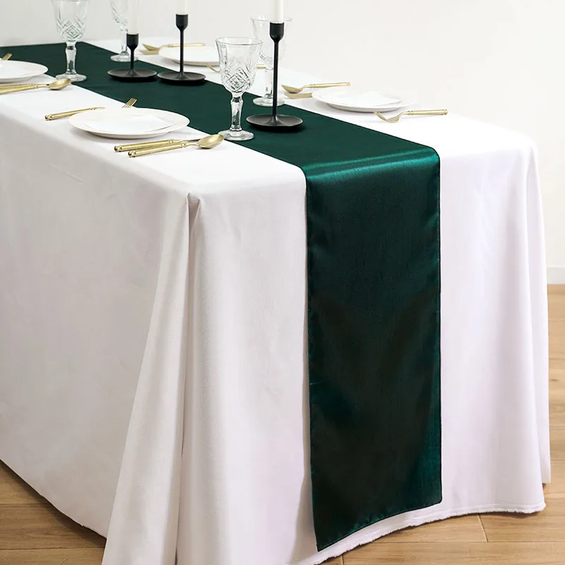 Satin Table Runner 275cm for Wedding Party Supply Christmas Hallowmas Home Modern Dining Luxury Coffee Table Decoration