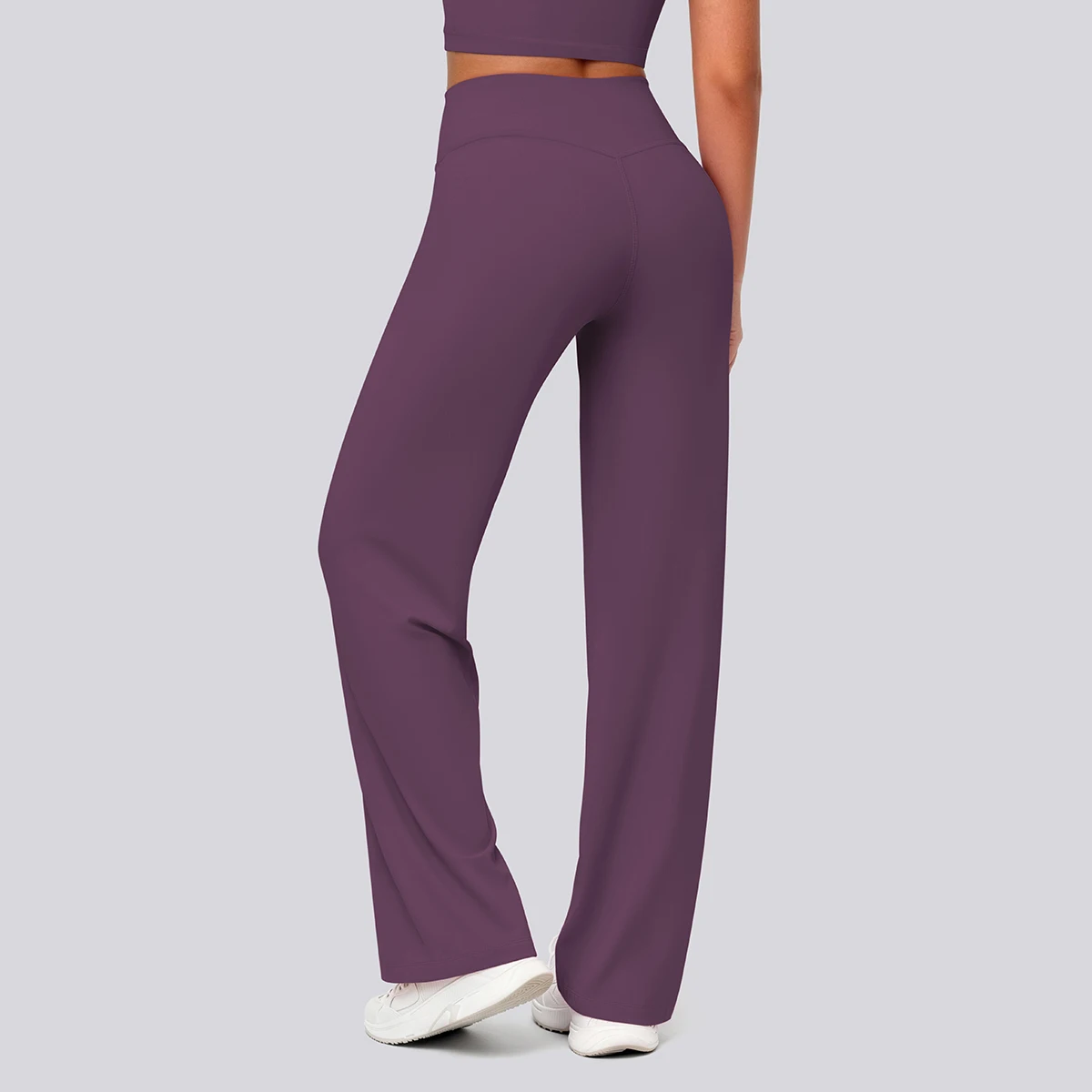 Rooftrellen Damen-Sporthose, Schlaghose, Hochgeschnittene, Lose Weite Hose, Einfarbig, Dünne Fitness-Sporthose für Frauen – Detail 24