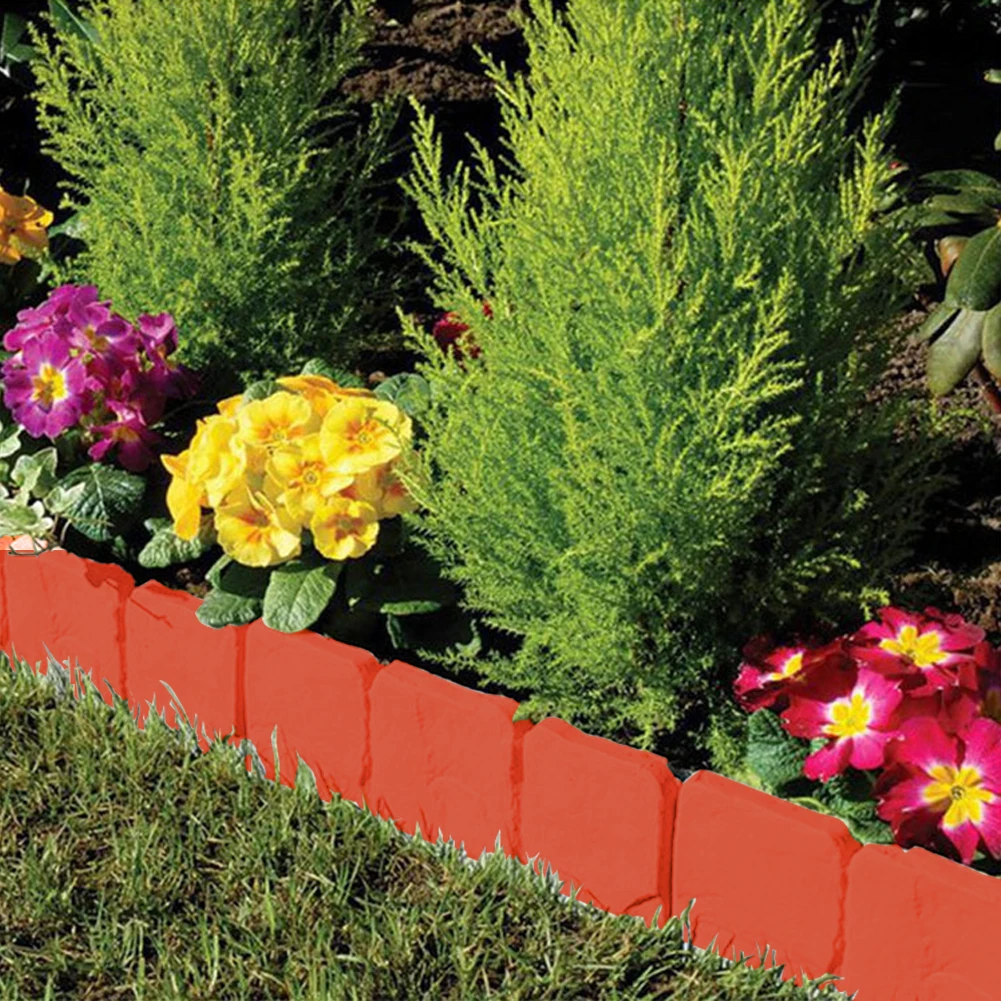 

10pcs Garden Landscape Edging Borders 9.84x9.06Inch Plastic Plant Flower Bed Decorative Insert Easy Installation for Landscaping