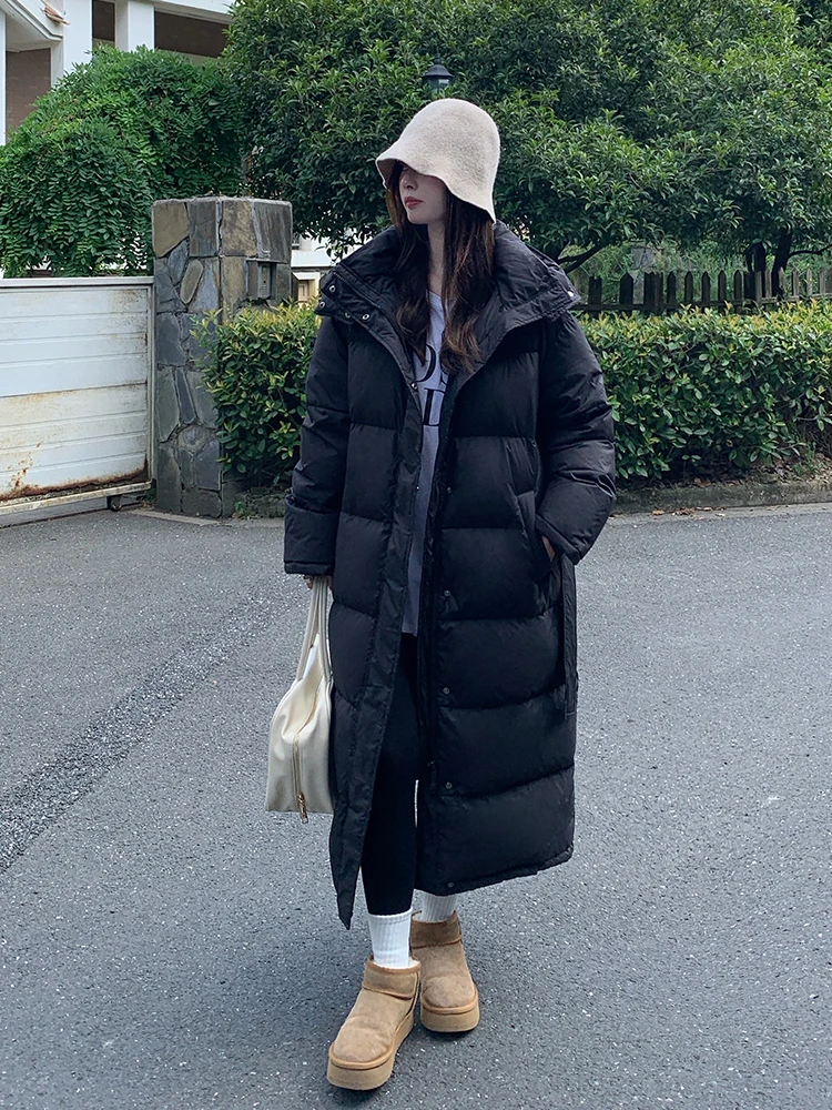 

Утепленная женская зимняя куртка-пуховик с завышенной талией, прочная, черная, в корейском стиле, высококачественная, модная, для повседневной носки