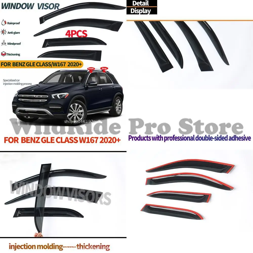 

1 комплект для W167 GLE BENZ Mercedes, оконные козырьки от дождя, дефлекторы боковых окон, автомобильные аксессуары