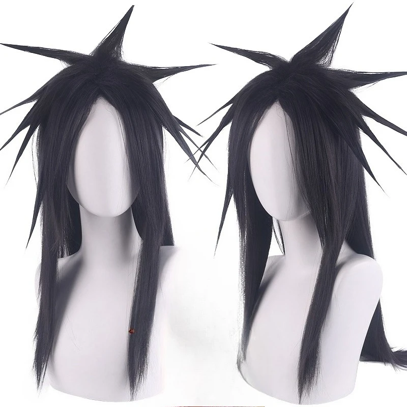 

Synthetic Spiky Black Anime Wig - Heat Resistant Cosplay Hair for Halloween & Costume Parties (Uchiha-Inspired Style)