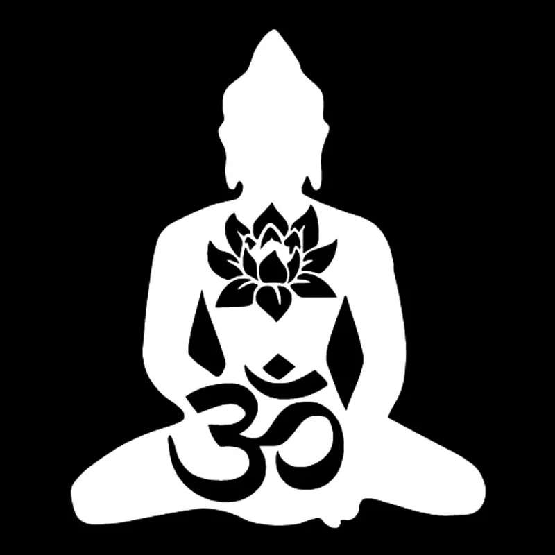 Car Sticker Personality Buddha Zen Yoga Vinyl Car Motorcycle Bumper Rear Window Helmet Refrigerator Laptop Decal,15cm