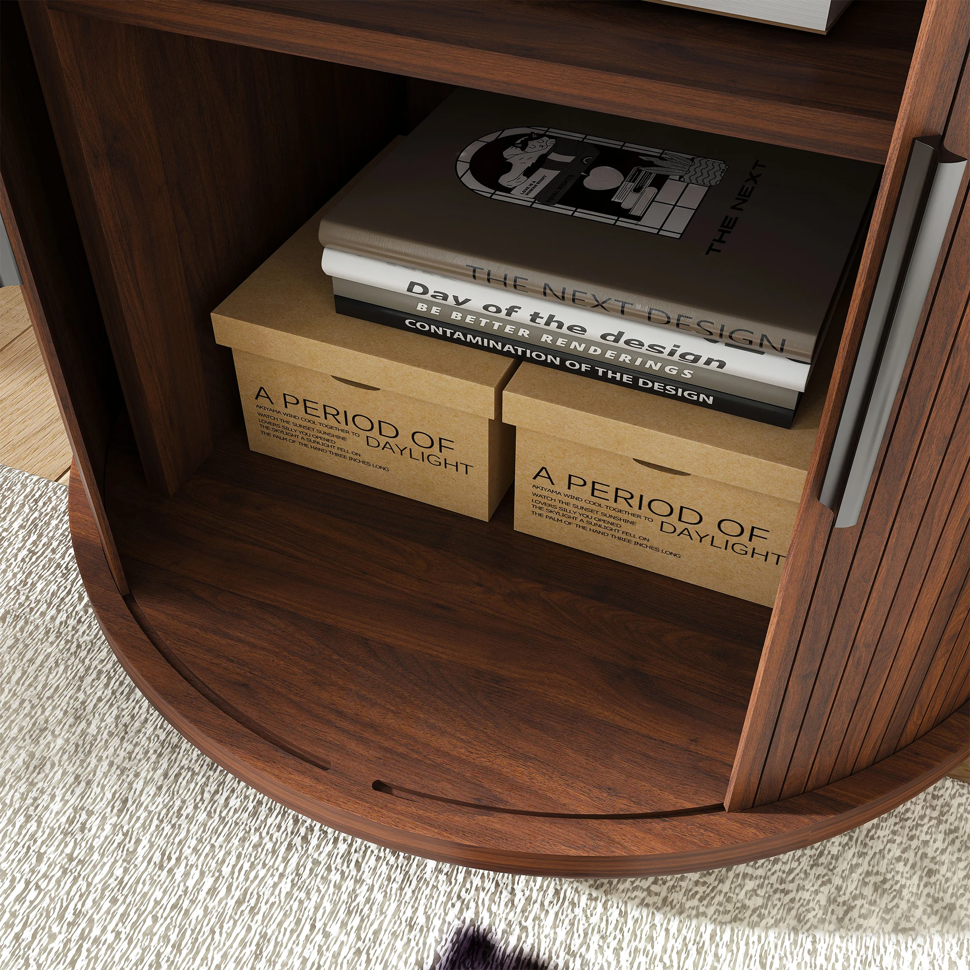 

Современный цилиндрический прикроватный столик в средневековом стиле со встроенной зарядной станцией и раздвижной дверцей, двухуровневая круглая тумбочка с USB-портом.