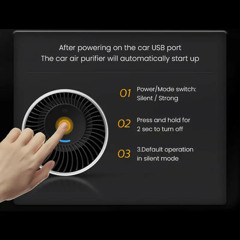 منقي هواء السيارة من Philips Gopure S3601 S3602، ترشيح مستوى النانو، مصدر طاقة USB مع ترشيح UVC #2