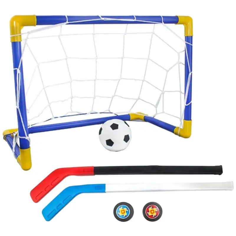 

Мини-сетка для футбола и хоккея (для улицы и дома), детский размер, для тренировок + комплект для хоккея на льду