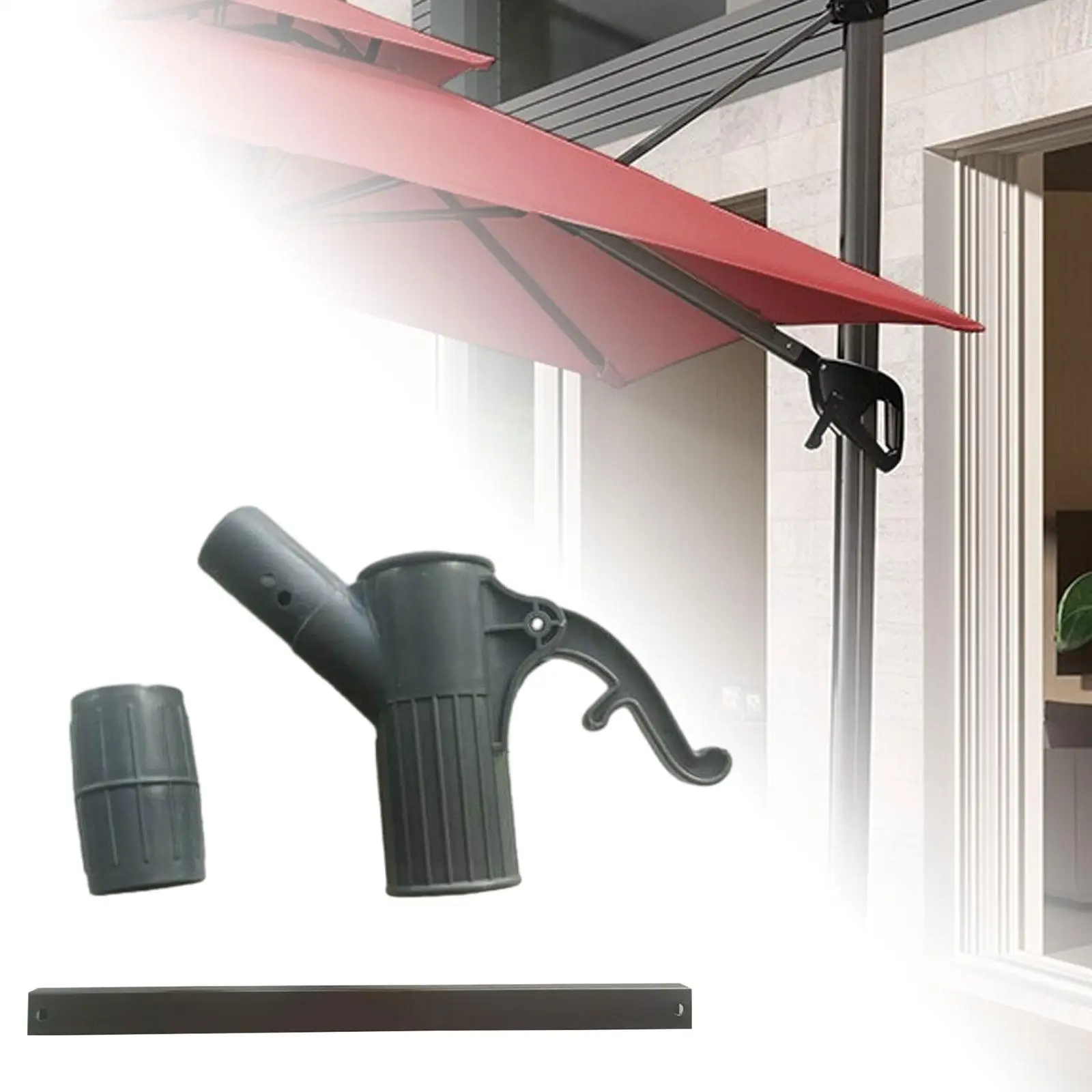 

Patio Umbrella Lifting Handle Parasol Mount Attachment Side Hanging Umbrella Bracket for Garden Beach Balcony Yard Courtyard