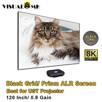 Hot 120 Inch Black Grid/Prism ALR UST Ambient Light Rejecting Projection Screen For Ultra Short Throw Laser TV Projector 4K 3D