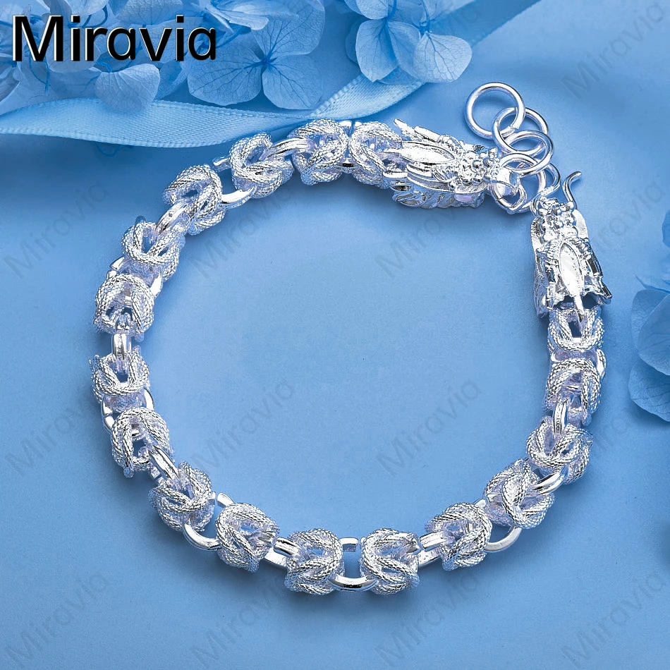 

Miravia 925 Sterling Silver Dragon Head Bracelet Exquisite Fashion Women Holiday Gift Jewelry