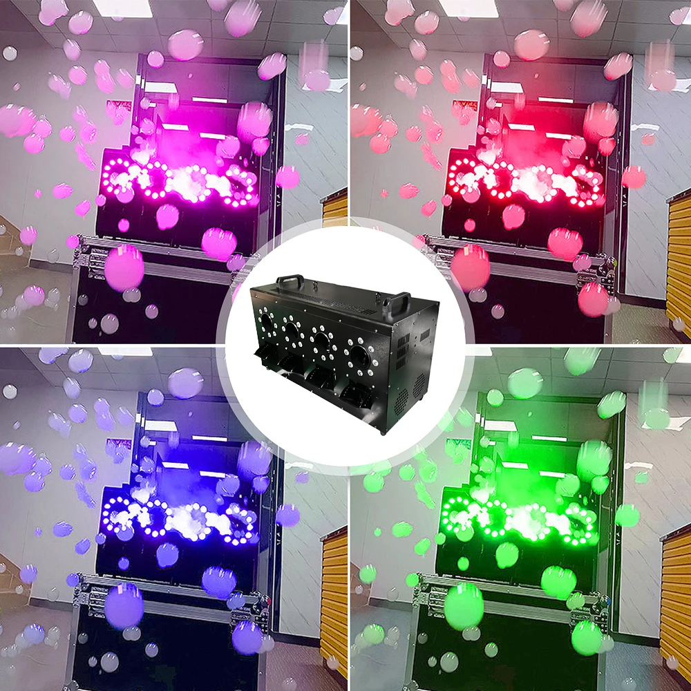 3000w LED RGBW Smoke Bubbles Machine 4-Wheel Fog Bubble Machine Professional Make Smoke Bubbles Effect For Party Indoor Outdoor