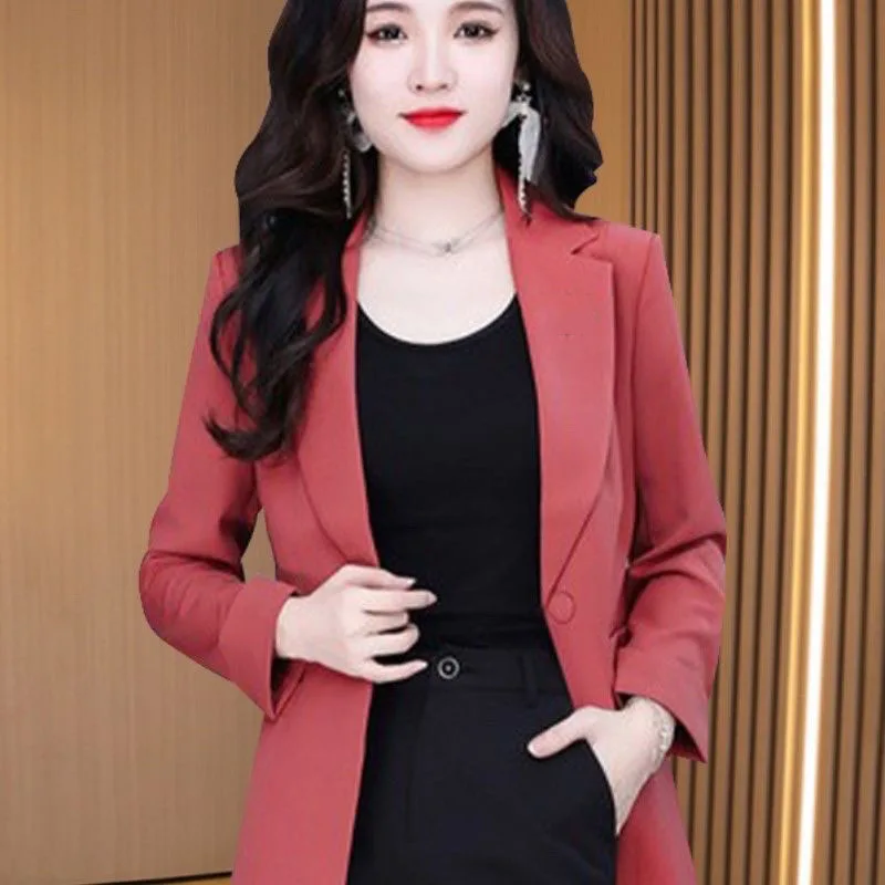 

2025 Women Suit Blazer Spring Summer Coat Women's Suit Jacket High End One Button Suit Top Korean Women Receive High Praise