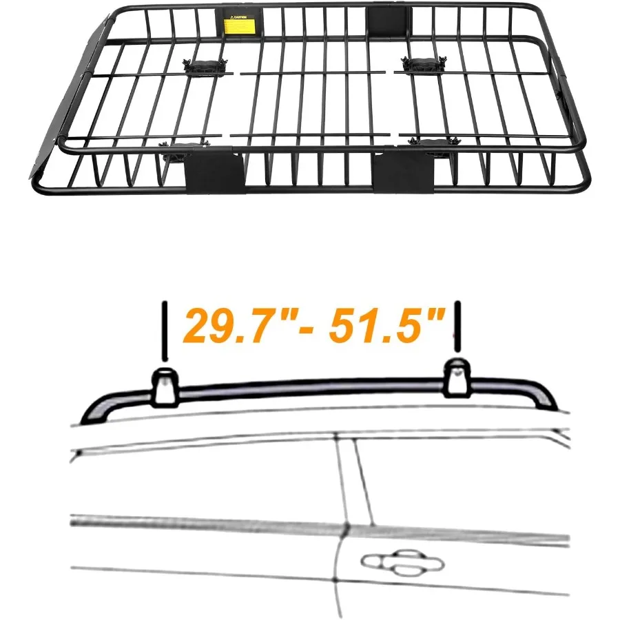حامل شحن سلة سقف نحيف 64 × 23 × 4 مع بناء فولاذي عالي التحمل لآمن للسيارات على السطح العلوي R #5