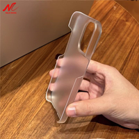 Matte Transparent Frameless Case for iPhone 13 14 15 16 Pro Max Plus Heat Dissipation Broderless Ultra Thin PC Shockproof Cover