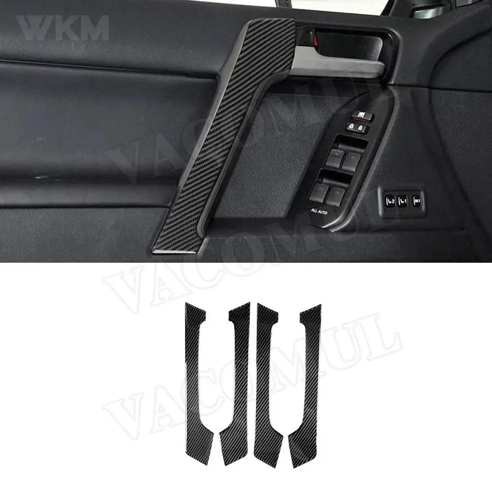 

Углеродное волокно, внутренняя дверная ручка, отделка, рамка, декоративная крышка, наклейки для Toyota Land Cruiser Prado 2010-2018, аксессуары