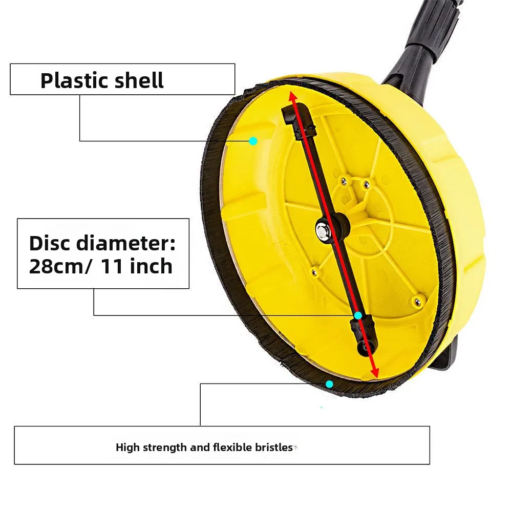 High Pressure Washer Floor Brush, Universal Cleaning Accessory for Household & Garden Ground Washing