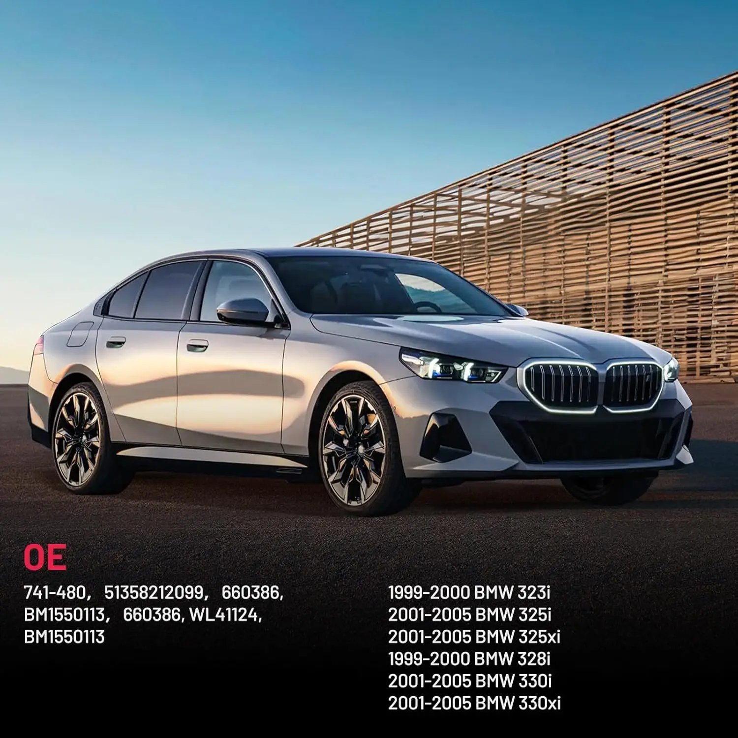 741-480 منظم نوافذ الطاقة مع محرك (خلفي يسار) لسيارات BMW 323i/325i/328i/330i 1999-2005