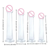[NM]4Sizes TPE Transparent Anal Plug Jelly Dildo Sex Toys For Man Woman Suction Cup Cock Vaginal Masturbation Soft Small Penis - Image 6