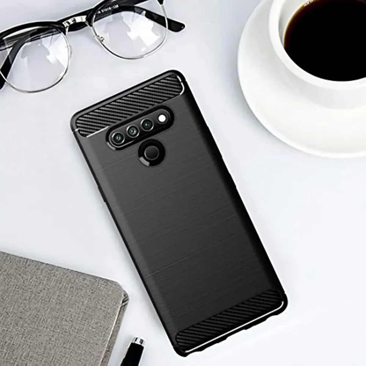 Case for LG Stylo 6 / Stylo 7 5 4 / Q Stylus TPU Case Soft Silicon Brushed with Texture Carbon Fiber Design Cover