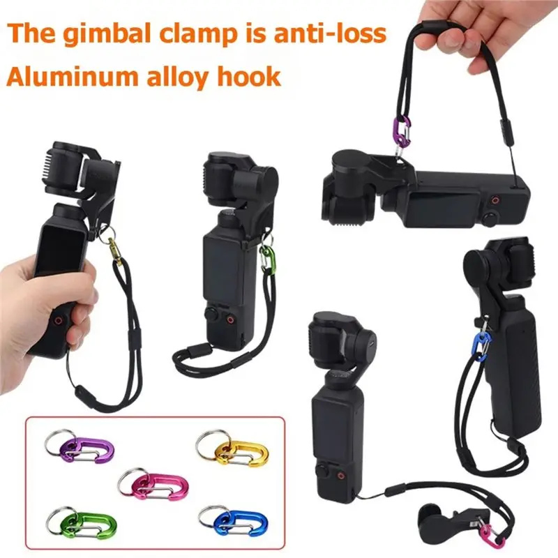 DT18 Gimbal Clip for DJI Pocket 4 Aluminum Alloy Anti-Loss Hook Backpack Buckle Mount Blue