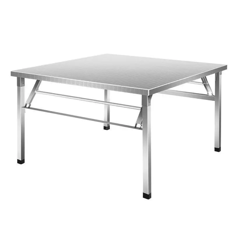 Stainless steel folding table dining household dormitory rental room dining writing study stall portable small