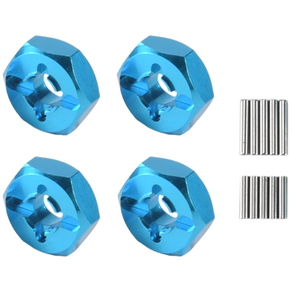 Aluminum Alloy 12mm Combiner Wheel Hub Hex Adapter Upgrades for Wltoys 144001 1/14 RC Car Spare Parts,Blue