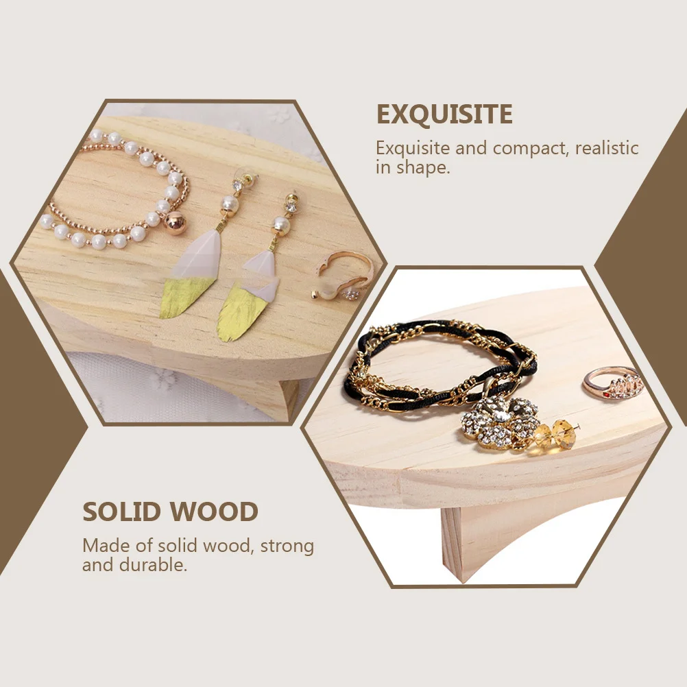 

Wooden Desktop Jewelry Holder Rack Oval Table Design Necklace Earring Bracelet Organizer Stand Scratch Resistant