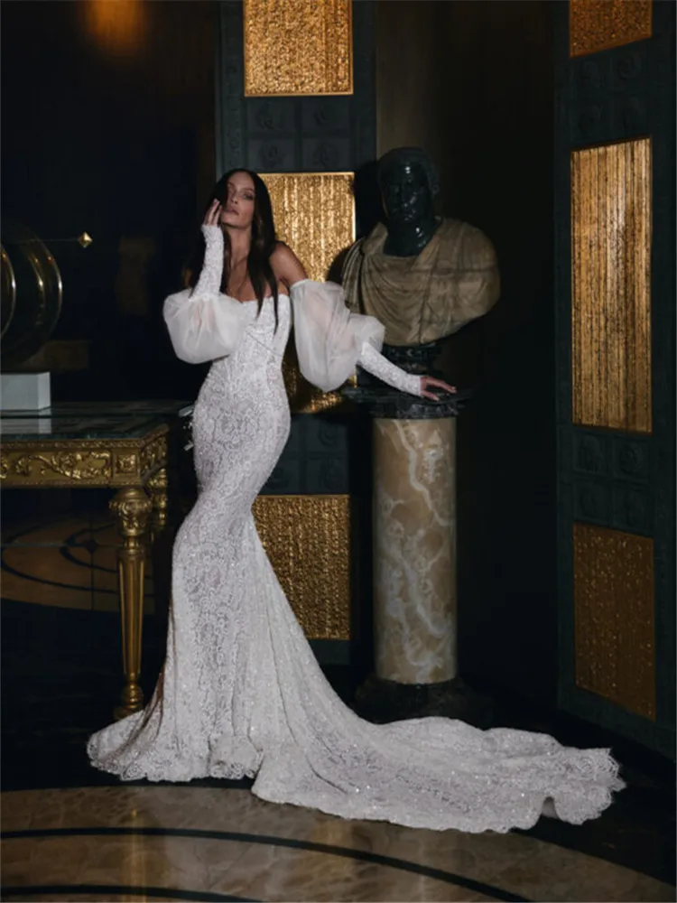 

Vestidos De Novia Corte Sirena Lace Wedding Dress Mangas Desmontables Luxury Dresses Curvy Bespoke Vestido Boda Hochzeitskleid