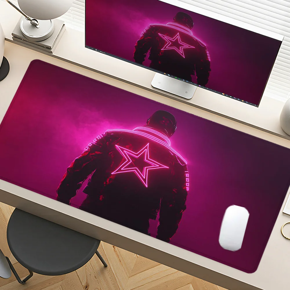 

Neon Star Boy Mouse Pad Large Desk Accessories Desk Pad Rubber Base with Stitched Edge Mousepad Non-Slip Mousepad for Office