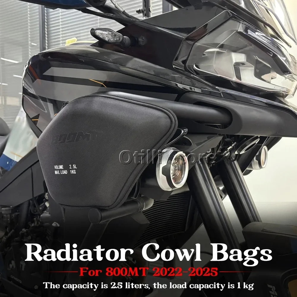 Fits For Cfmoto 800 MT 800MT 2022-2025 Motorcycle Radiator Cowl Bag Side Fairing Panel Tool Storage Bags Leg Bag New Accessories