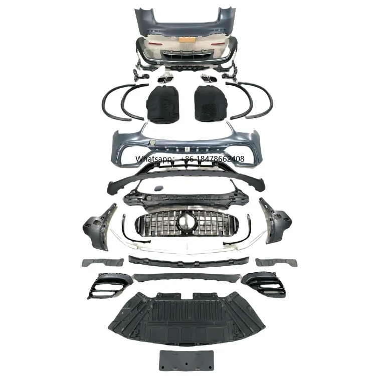 New Trend W253 Modification 63S Front and Rear Large GT Grille Sport Front Bumper 43 Tail Throat for GLC300