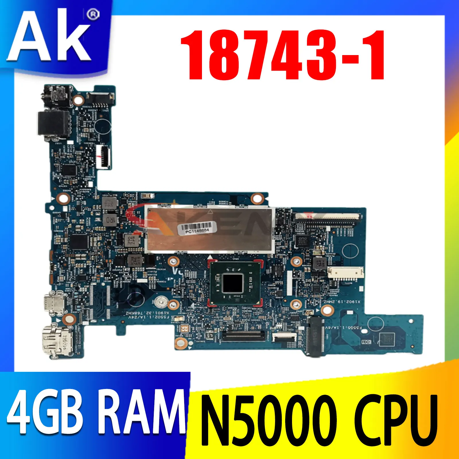 

For HP Pavilion X360 11-AP 11M-AP Laptop Motherboard 18743-1 448.0GJ02.0011 With N5000 CPU 4GB RAM L52048-001 L53515-601