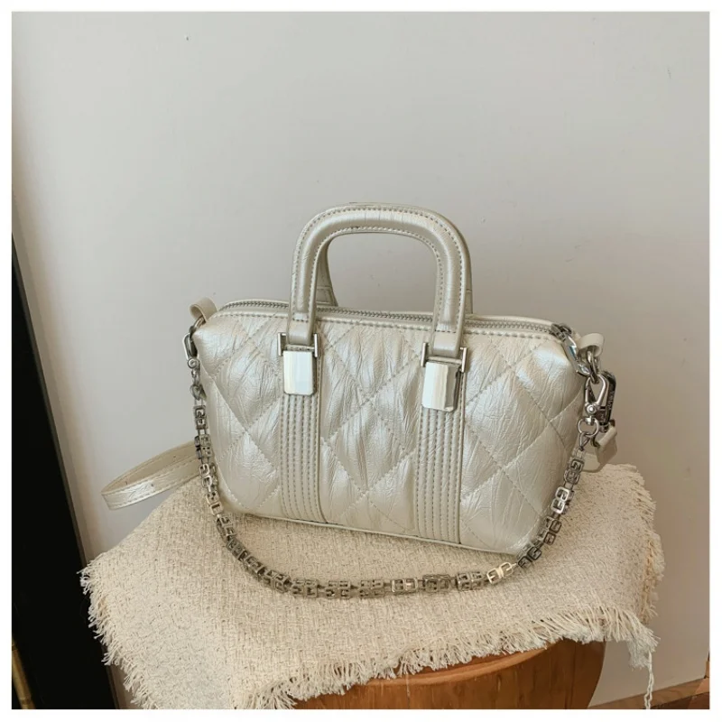 

Urban Simple Style Bowling Ball Bag Women's Boston Pillow Bag Versatile Single Shoulder Bag Crossbody Bag Handbag
