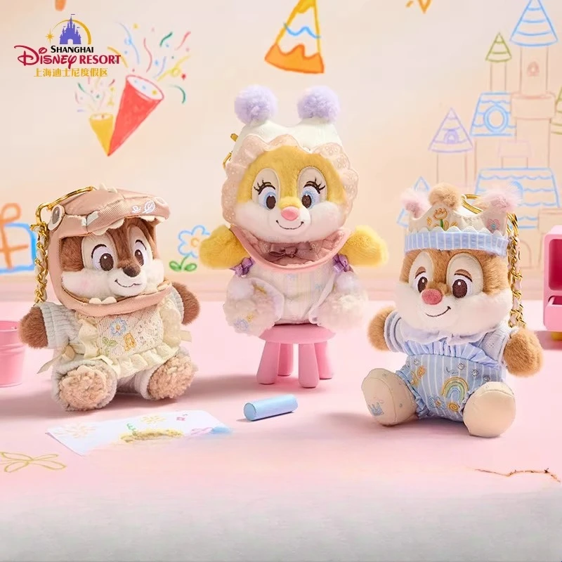 

Disney Chip and Dale Fairy Tale Kingdom Series Pendant Cute Cartoon Keychain Hanging Ornament Collection Enchanted Style Bag