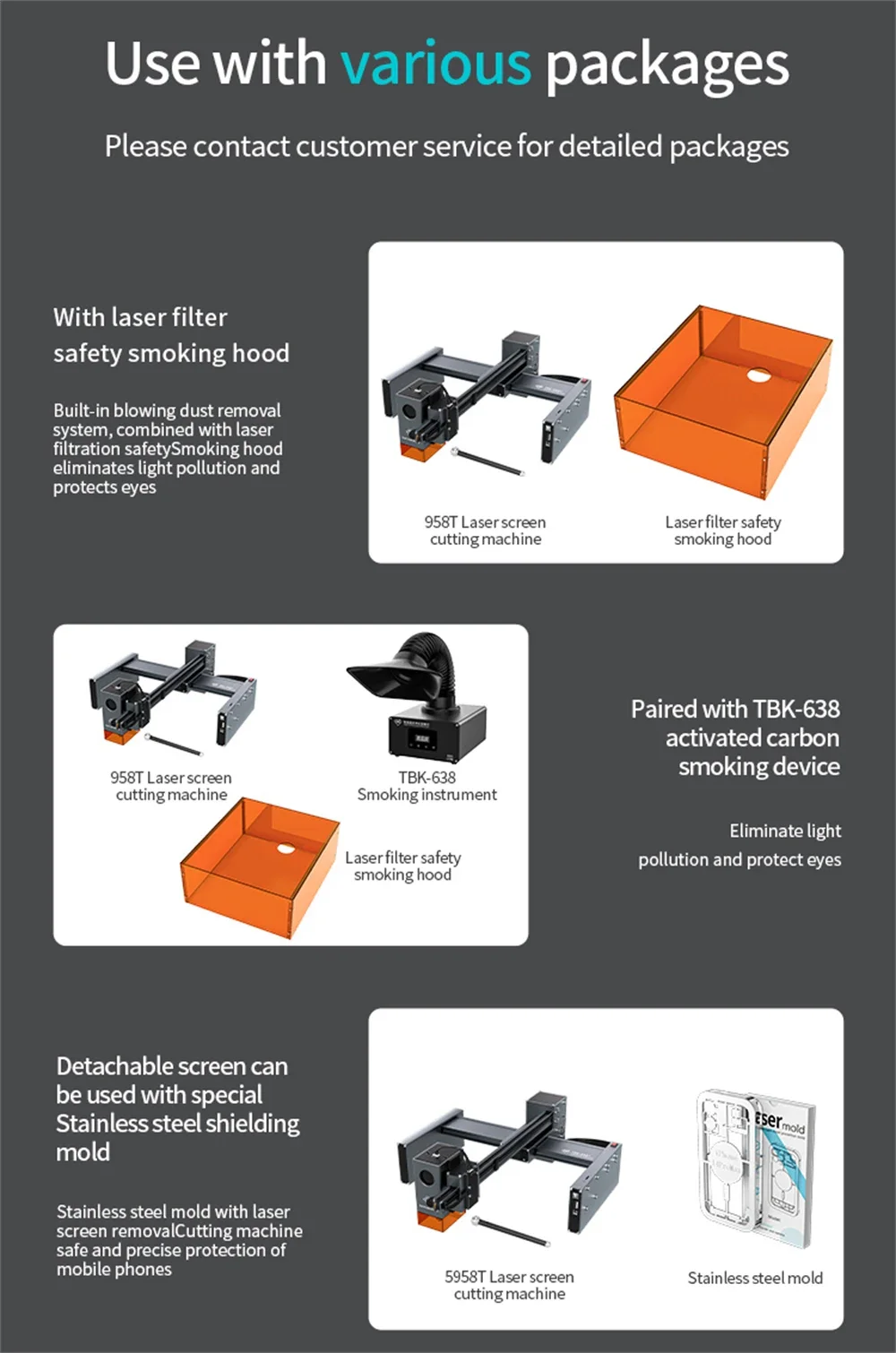 TBK-958T 20W Intelligent Laser Marking Machine OCA Glue Remove For iPhone XS 11 12 13 15 Pro Max Back Glass Separate Replacement