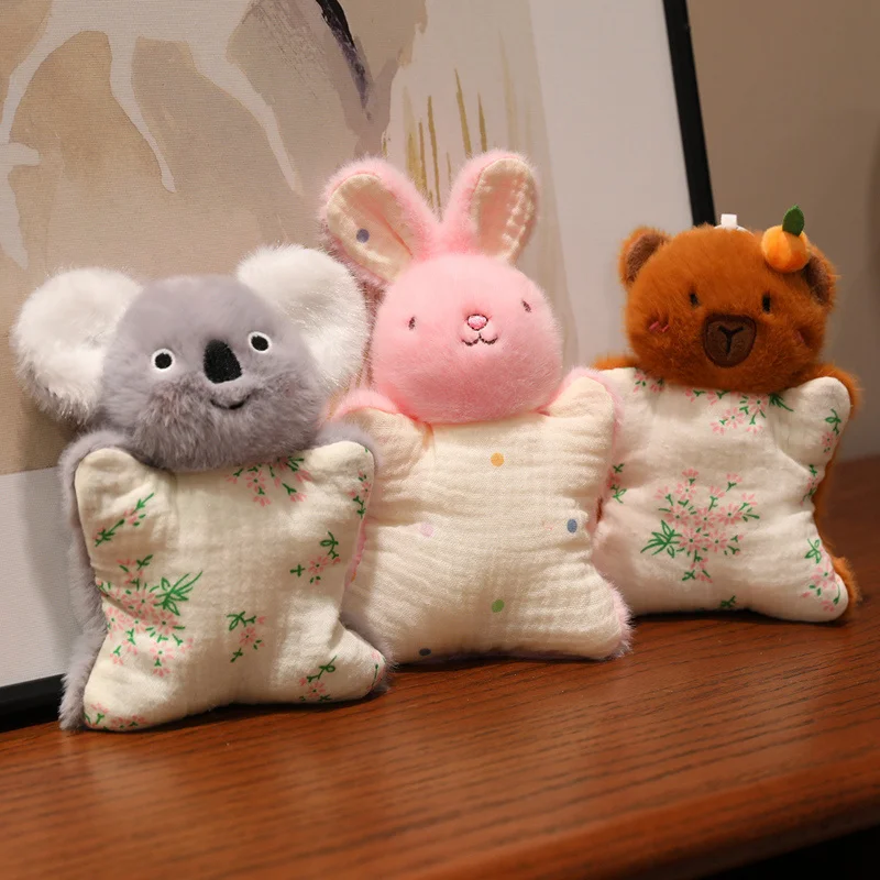 Burattino da dito lenitivo Burattino a mano Piccolo animale Bambola Palma Tesoro Peluche Bambino Confortante Aiuto per il sonno Miracolo