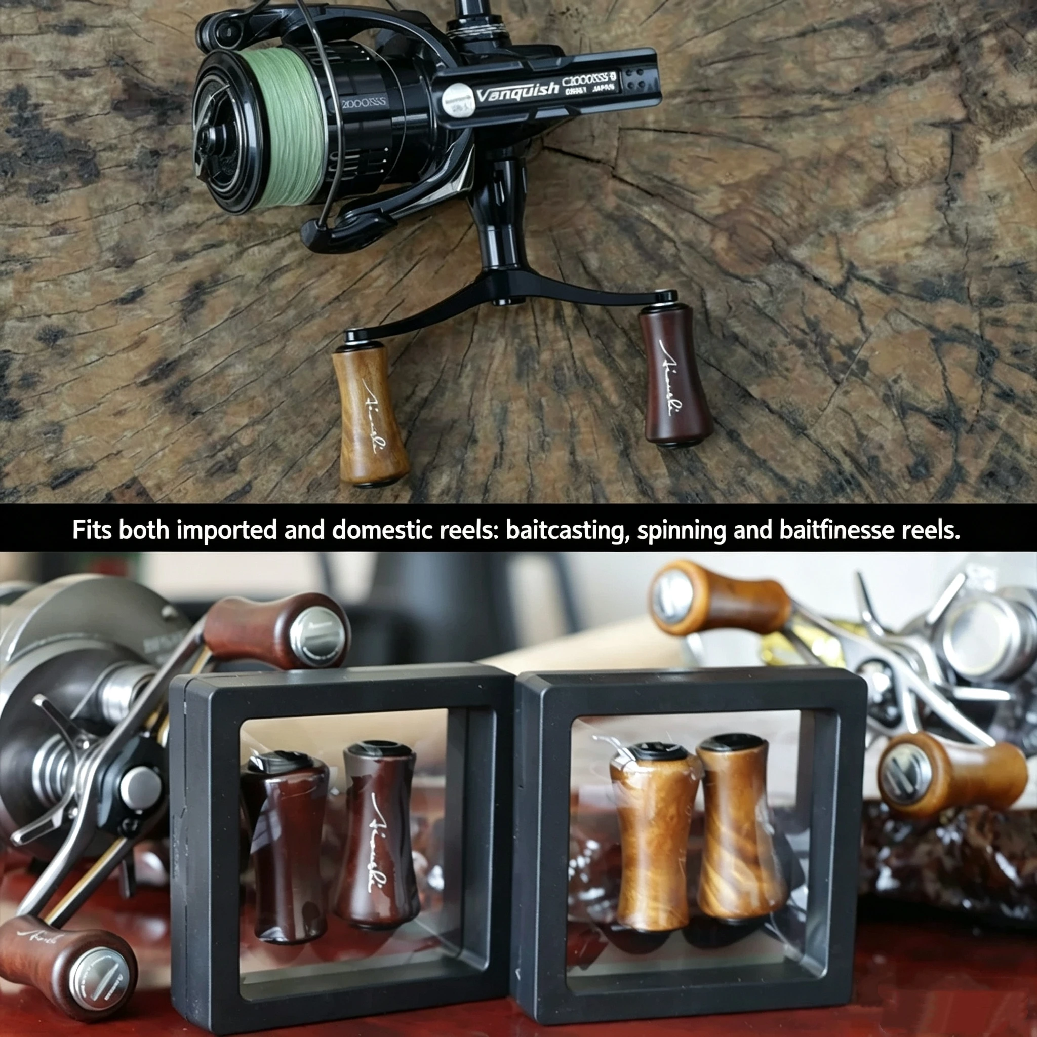Aioushi Handmade Solid Wood Fishing Wheel Handle Precision Made Quality Assurance