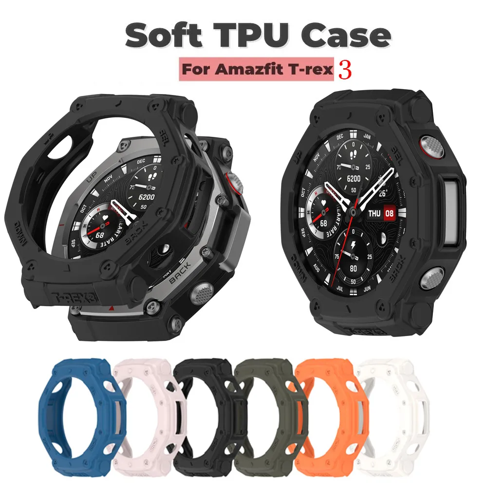 

Soft TPU Case Cover For Huami Amazfit T-rex 3 T-rex3 Slim Watch Screen Protector