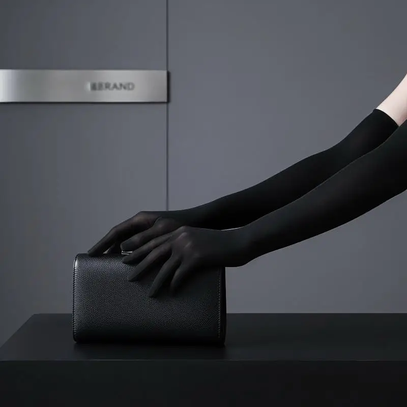 1 Paar hochelastische, eng anliegende Handschuhe aus strapazierfähigem Nylon, ultradünn, nahtlos, sexy, lange Sonnenschutzhandschuhe für Damen, ideal für Tanzpartys. – Detail 3