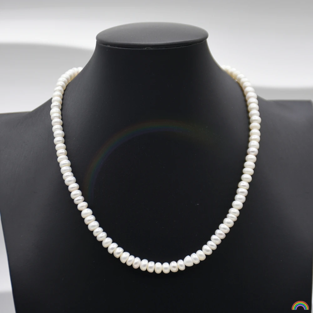 Natural freshwater pearl millet bead necklace for women, French Hepburn style collarbone chain gift, Rwbuy brand design