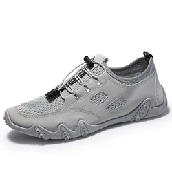 Men's new spring summer driving shoes net face flats shoes breathable trend men's slip on casua loafersl shoes M1019