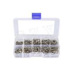 800pcs/box Stainless steel self tapping cross scre M2x4 M2x5 M2x6 M2x8 M2x10 Assortment Kit Lock Nut Wood Thread Nail Screw Sets