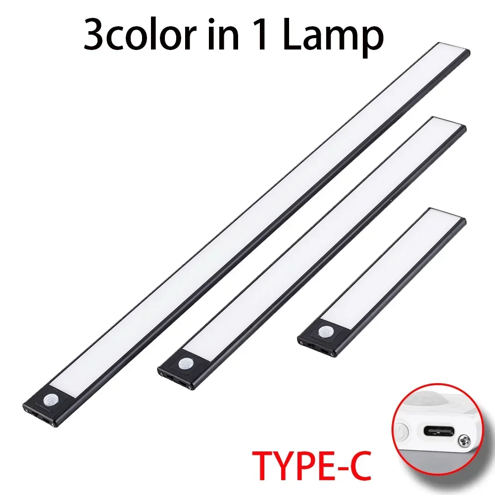 LED Night Light 20/30/40/60CM Motion Sensor Wireless USB Cabinet Night Light Wardrobe Lamp For Kitchen Cabinet Bedroom Wardrobe Похожие на AliExpress