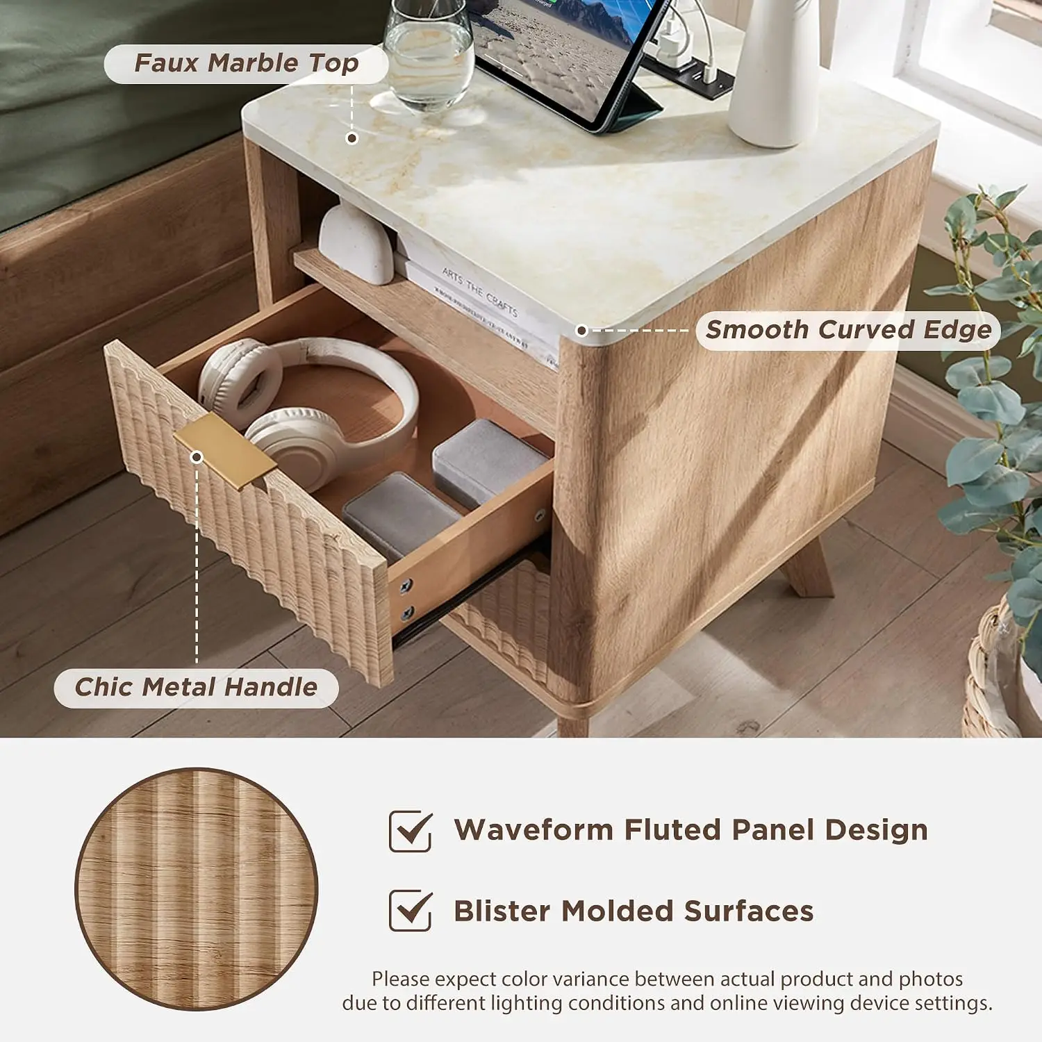 Fluted Marble Nightstands 5
