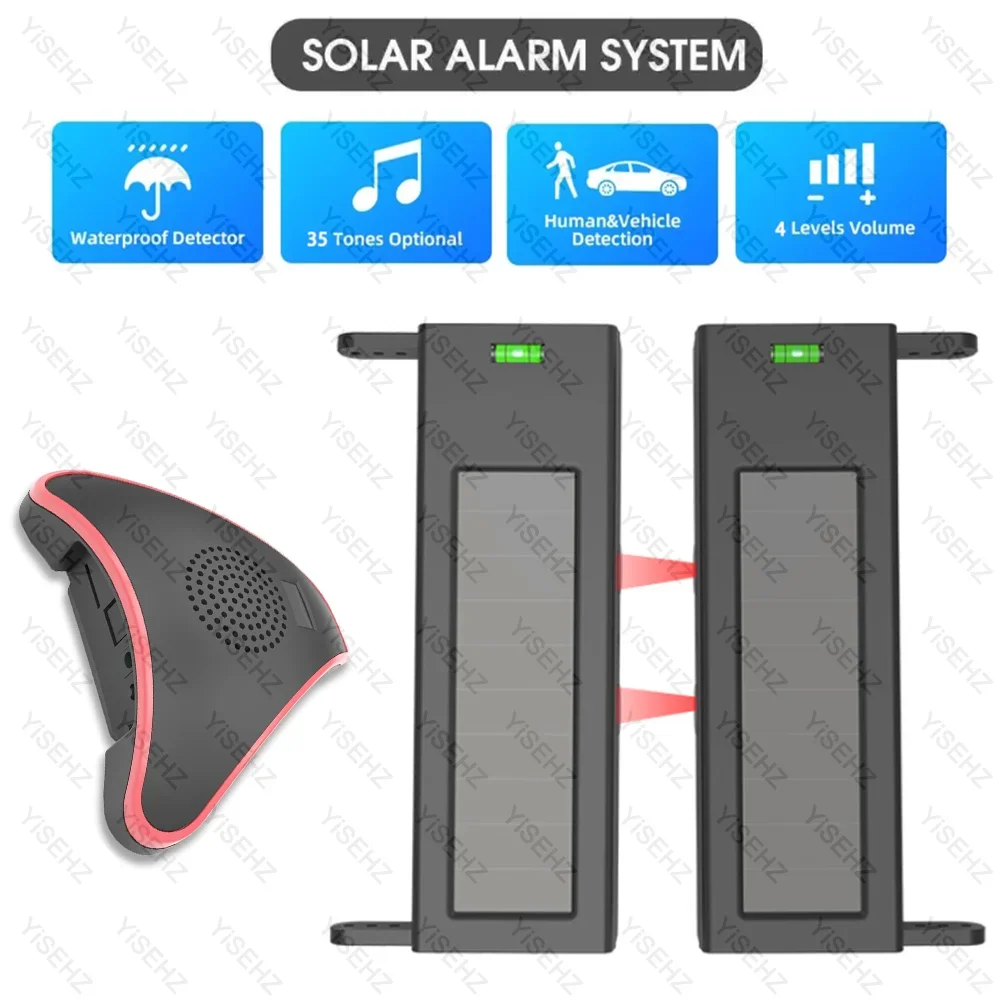 

Wireless Home Alarm Solar Wireless Driveway Alarm System System-400 Meters Wireless Range-60 Meters Sensor Security-protection