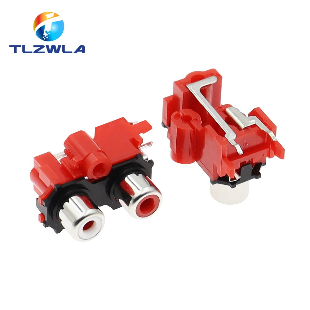 2 Stuks Nieuwe 2P 4P 6P 8P Rca Vrouwelijke Audio Video Plug Av Connector Connector AV2-8.4-13 Rode Pcb Onderdelen