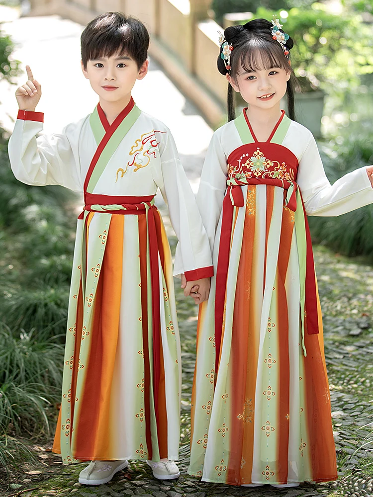 

Traditional Hanfu Children's School Entrance Ceremony Clothing Fem Model Performance Costume Primary School orm
