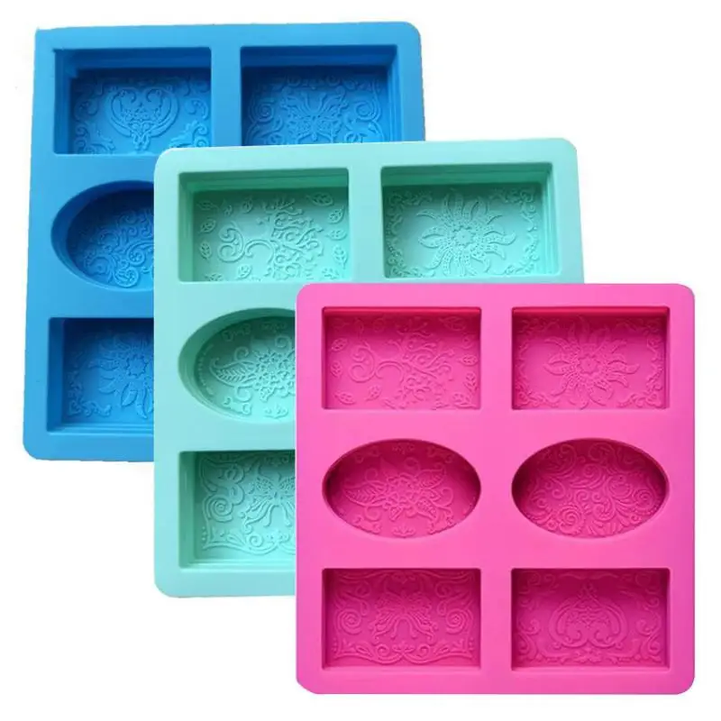 6 Cavities Rectangle Oval Silicone Soap Mold DIY Soap Making Chocolate Baking Candle Mold Gifts Craft Supplies Home Decor 2023